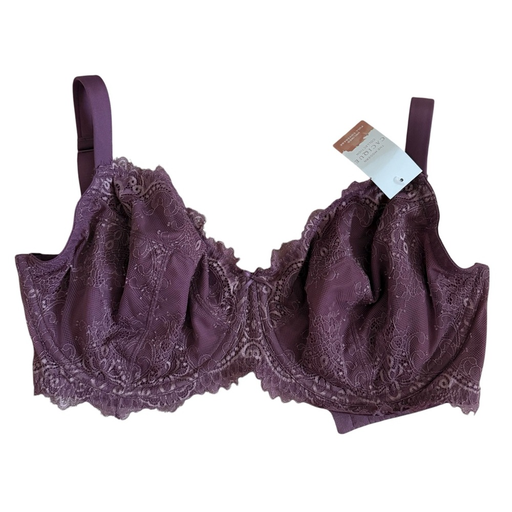 NWT Cacique Lace Unlined Full Coverage Bra - Purple Size 34J